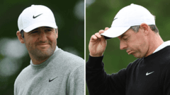 Scheffler shares US PGA lead as McIlroy struggles