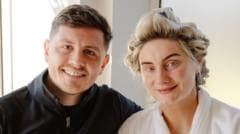 Bride weds in dressing gown, slippers and rollers as 'it's what married life is like'